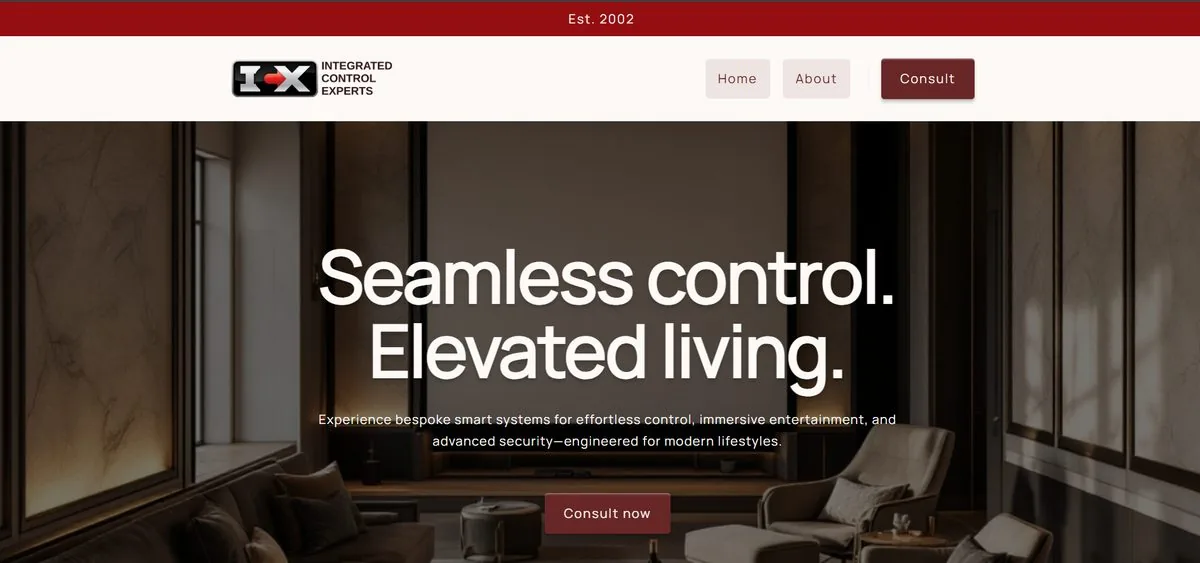 Integrated Control Experts website homepage